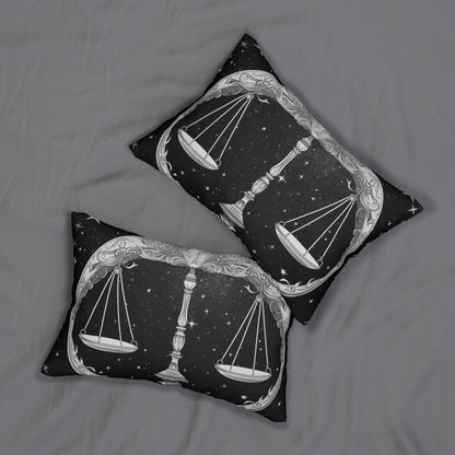 Libra Zodiac Design, Spun-Polyester Lumbar Pillow, Double-Sided Print