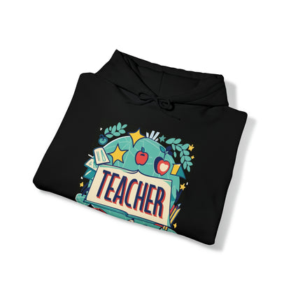 Teacher Schoolhouse Nostalgia Retro Educator Classroom - Sudadera con capucha unisex Heavy Blend™ 