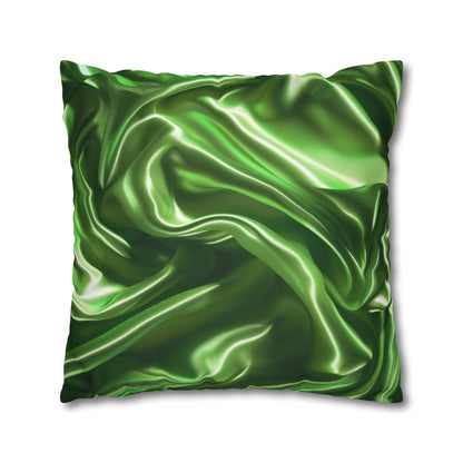 Green Silk, Spun Polyester Square Pillowcase