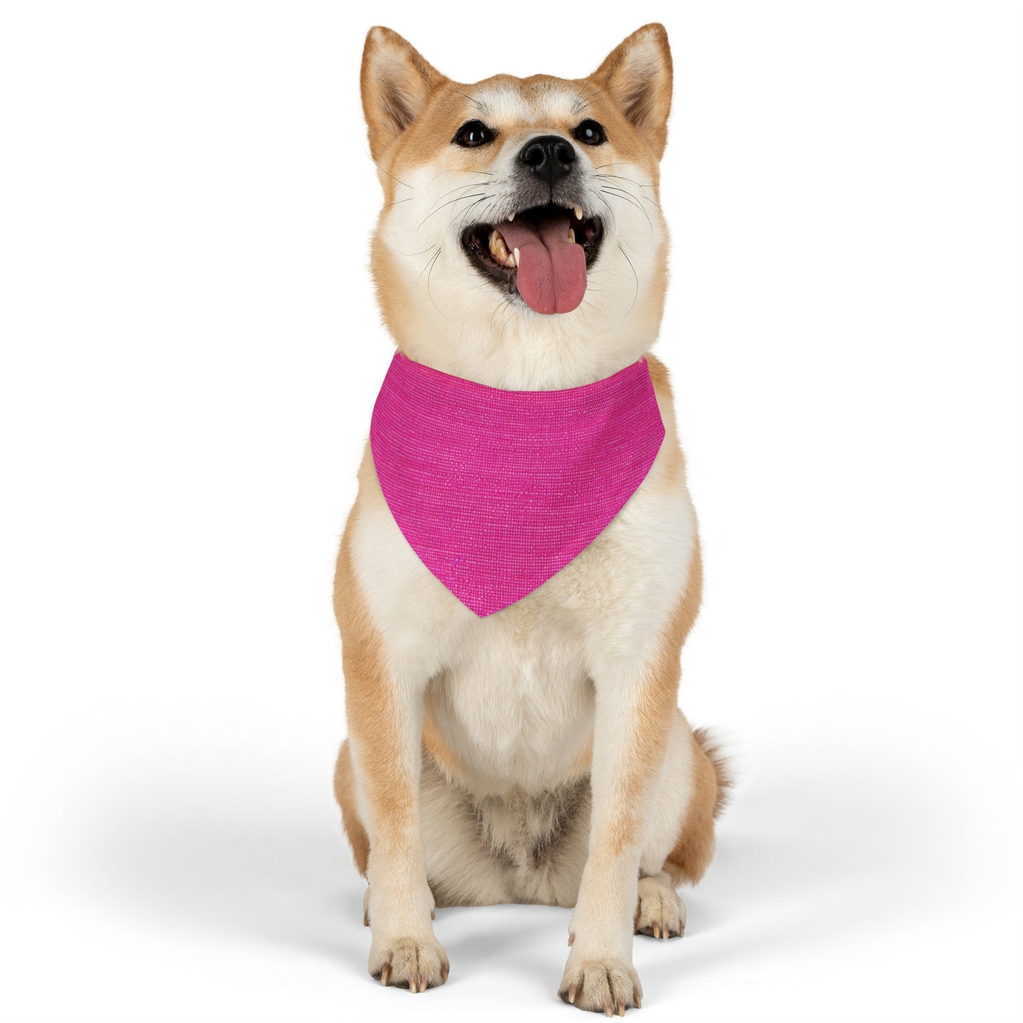 Hot Neon Pink Doll Like: Denim-Inspired, Bold & Bright Fabric - Dog & Pet Bandana Collar