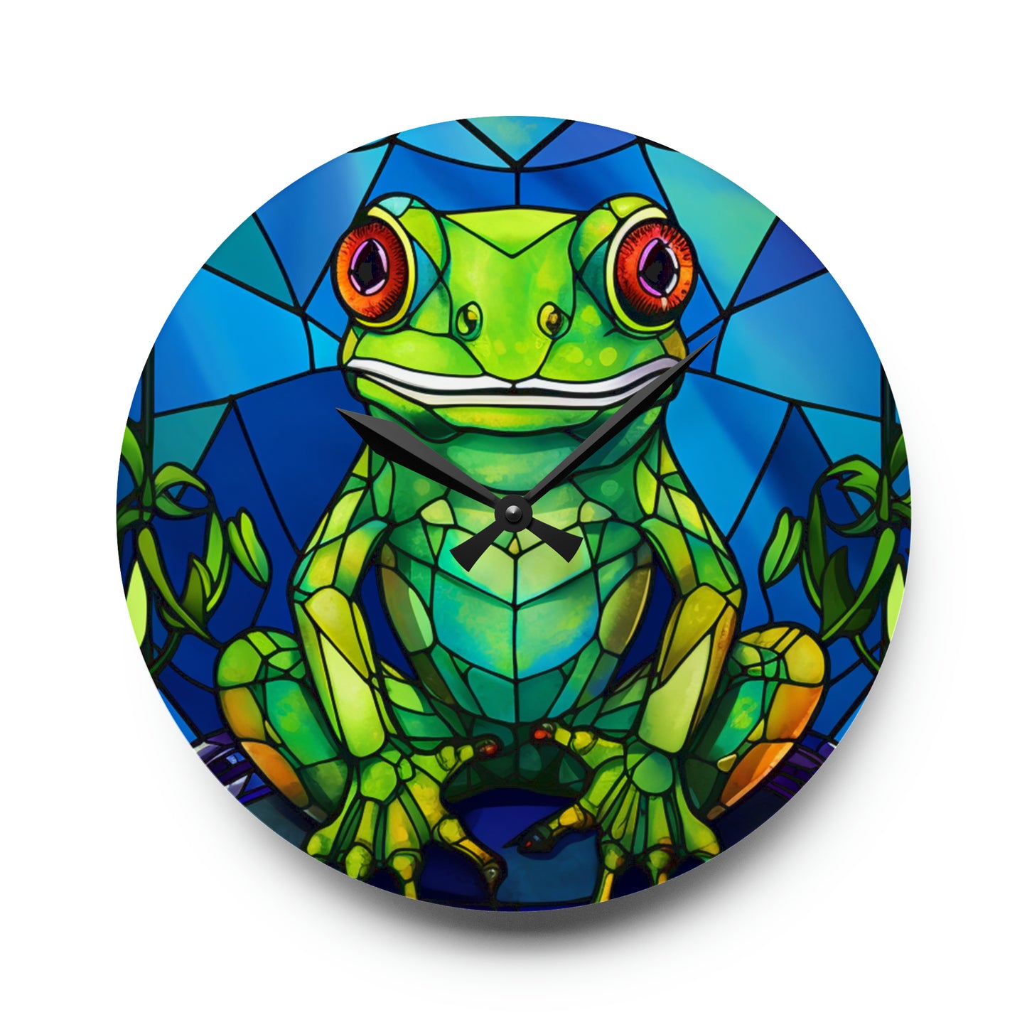 Stained Glass Frog Design - Acrylic Wall Clock