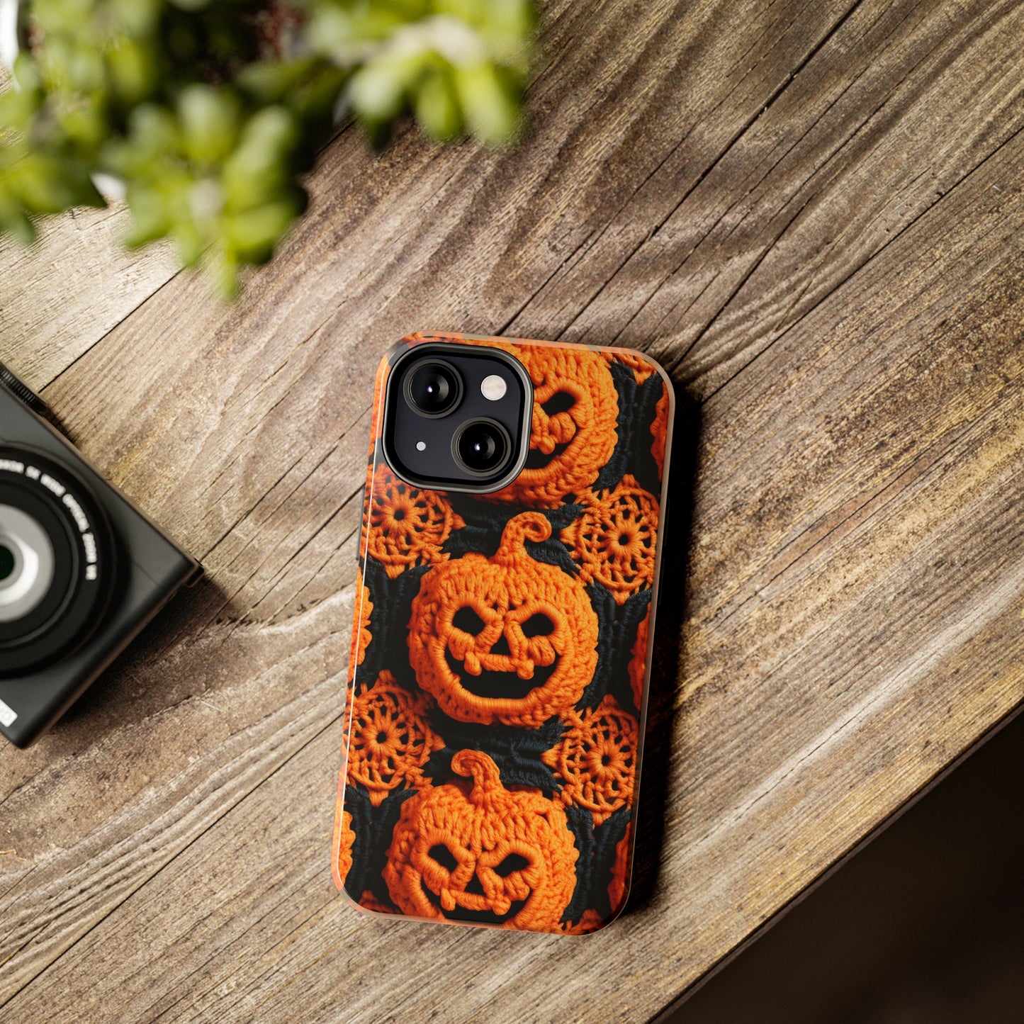 Halloween Crochet Pumpkin Scary Horror Festive Holiday Pattern - Tough Phone Cases