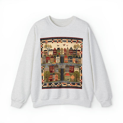 Home Town Quilt Design - Unisex Heavy Blend™ Crewneck Sweatshirt