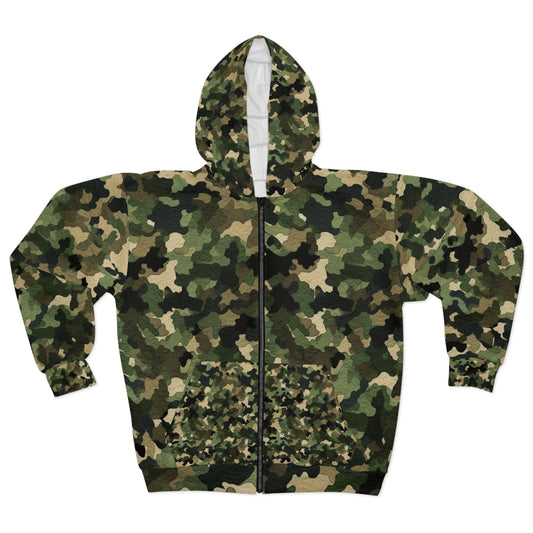 Classic Camo | Camouflage Wrap | Traditional Camo - Unisex Zip Hoodie (AOP)