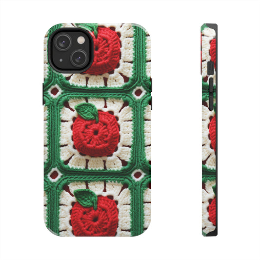 Apple Granny Square Crochet Pattern: Wild Fruit Tree, Delicious Red Design - Tough Phone Cases