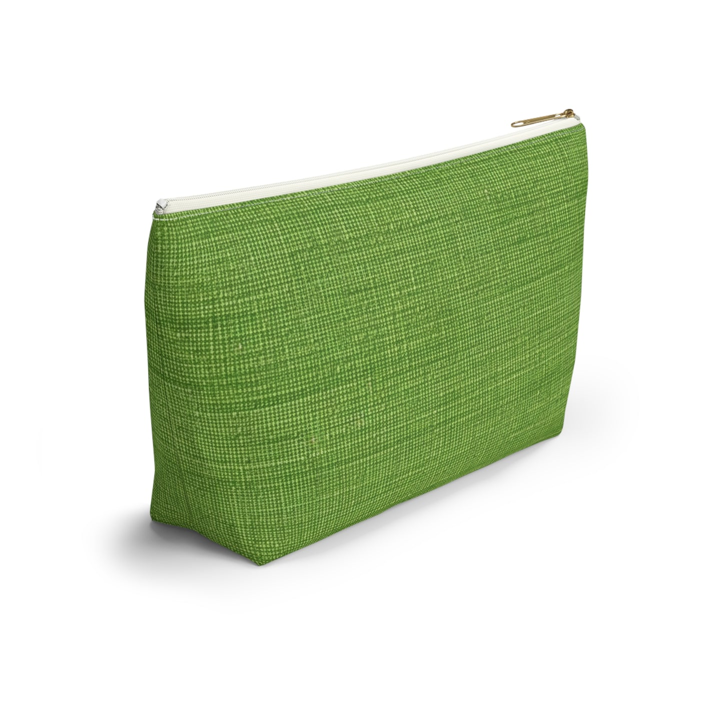 Olive Green Denim-Style: Seamless, Textured Fabric - Accessory Pouch w T-bottom