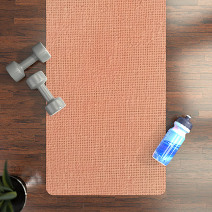 Soft Pink-Orange Peach: Denim-Inspired, Lush Fabric - Rubber Yoga Mat