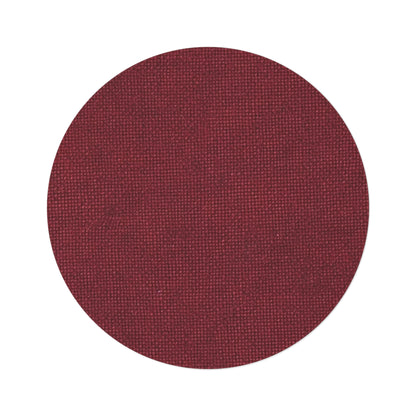 Seamless Texture - Maroon/Burgundy Denim-Inspired Fabric - Round Rug