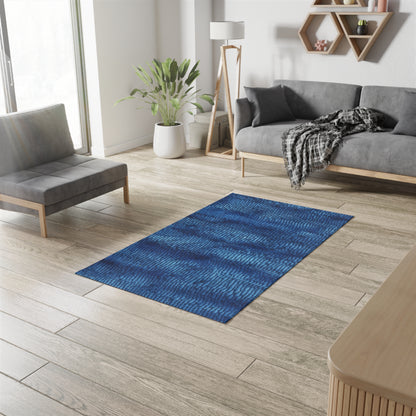 Blue Spectrum: Denim-Inspired Fabric Light to Dark - Dobby Rug