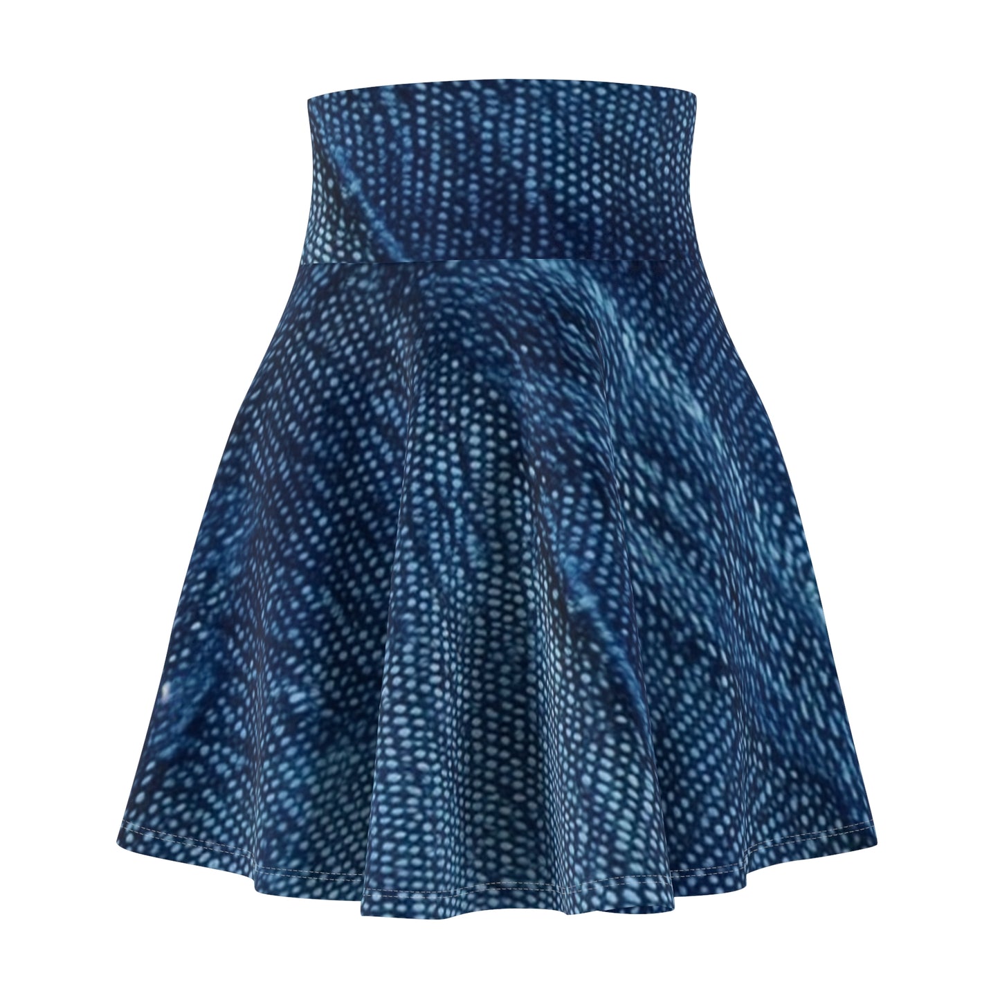 Dark Blue: Distressed Denim-Inspired Fabric Design - Women's Skater Skirt (AOP)