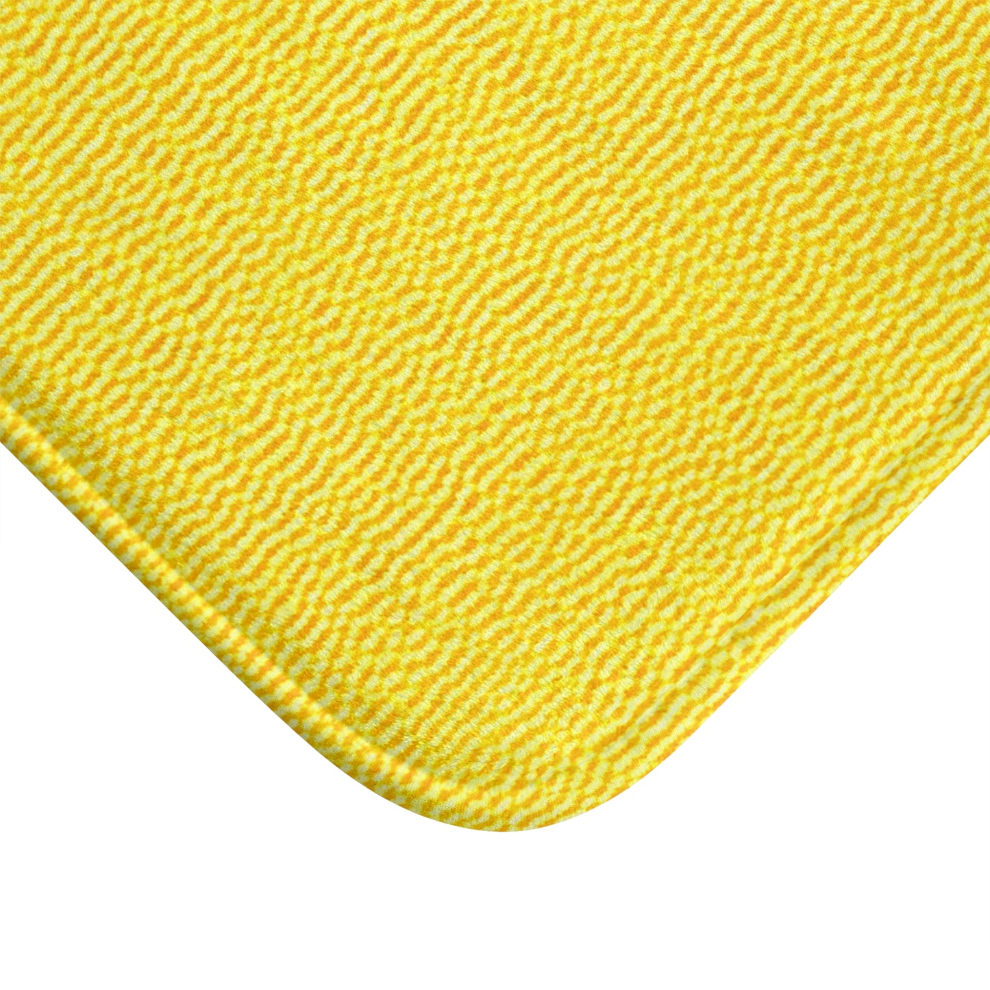 Sunshine Yellow Lemon: Denim-Inspired, Cheerful Fabric - Bath Mat