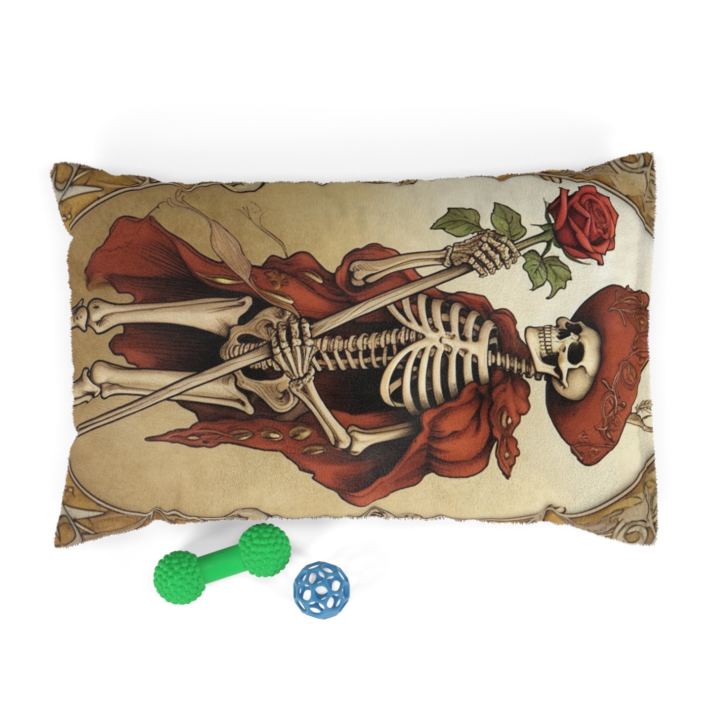 Death Card Tarot - Skeleton, Rose, and Transformation Journey - Dog & Pet Bed