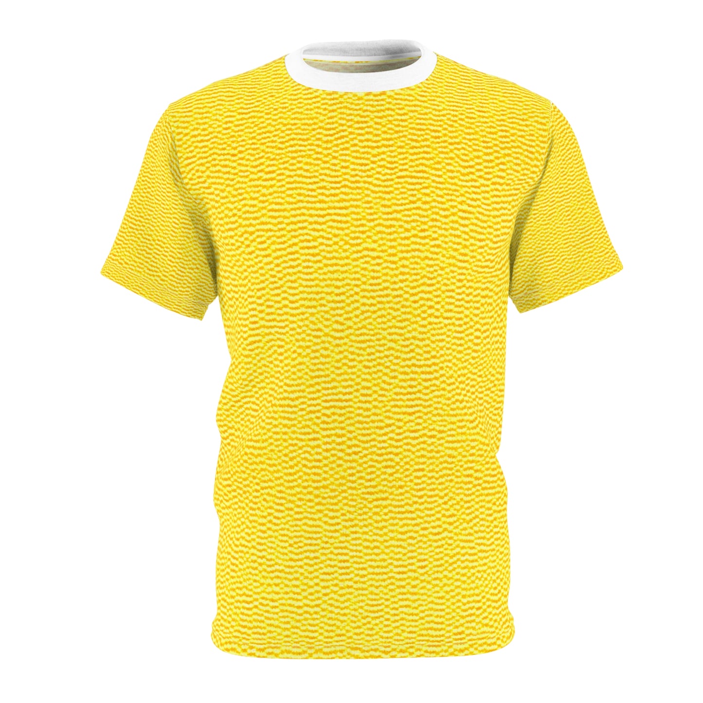 Sunshine Yellow Lemon: Denim-Inspired, Cheerful Fabric - Unisex Cut & Sew Tee (AOP)