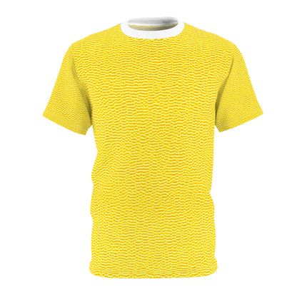 Sunshine Yellow Lemon: Denim-Inspired, Cheerful Fabric - Unisex Cut & Sew Tee (AOP)