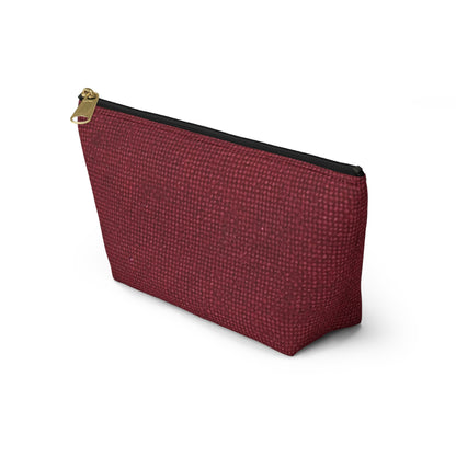 Seamless Texture - Maroon/Burgundy Denim-Inspired Fabric - Accessory Pouch w T-bottom