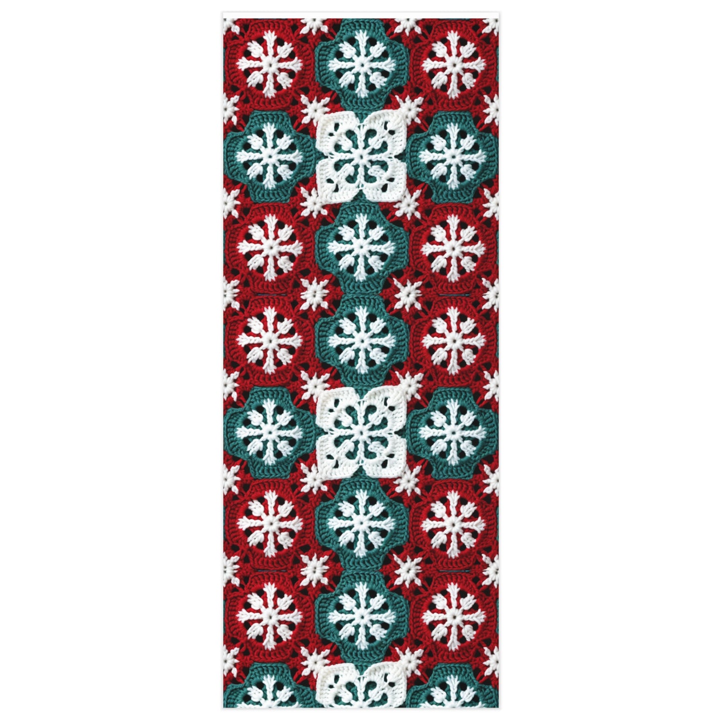 Christmas Snowflake Crochet, Festive Yuletide, Winter Wonderland Craft, Ice Crystal, Holiday Decor, Seasonal Adornments - Wrapping Paper