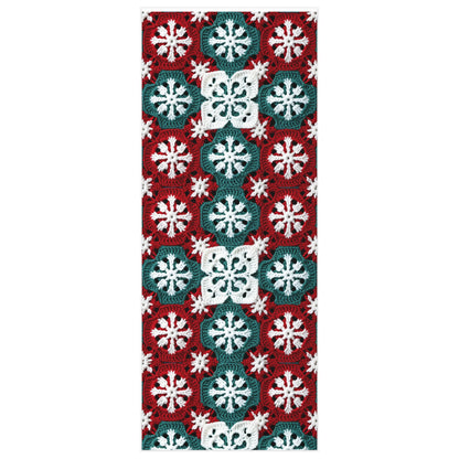 Christmas Snowflake Crochet, Festive Yuletide, Winter Wonderland Craft, Ice Crystal, Holiday Decor, Seasonal Adornments - Wrapping Paper