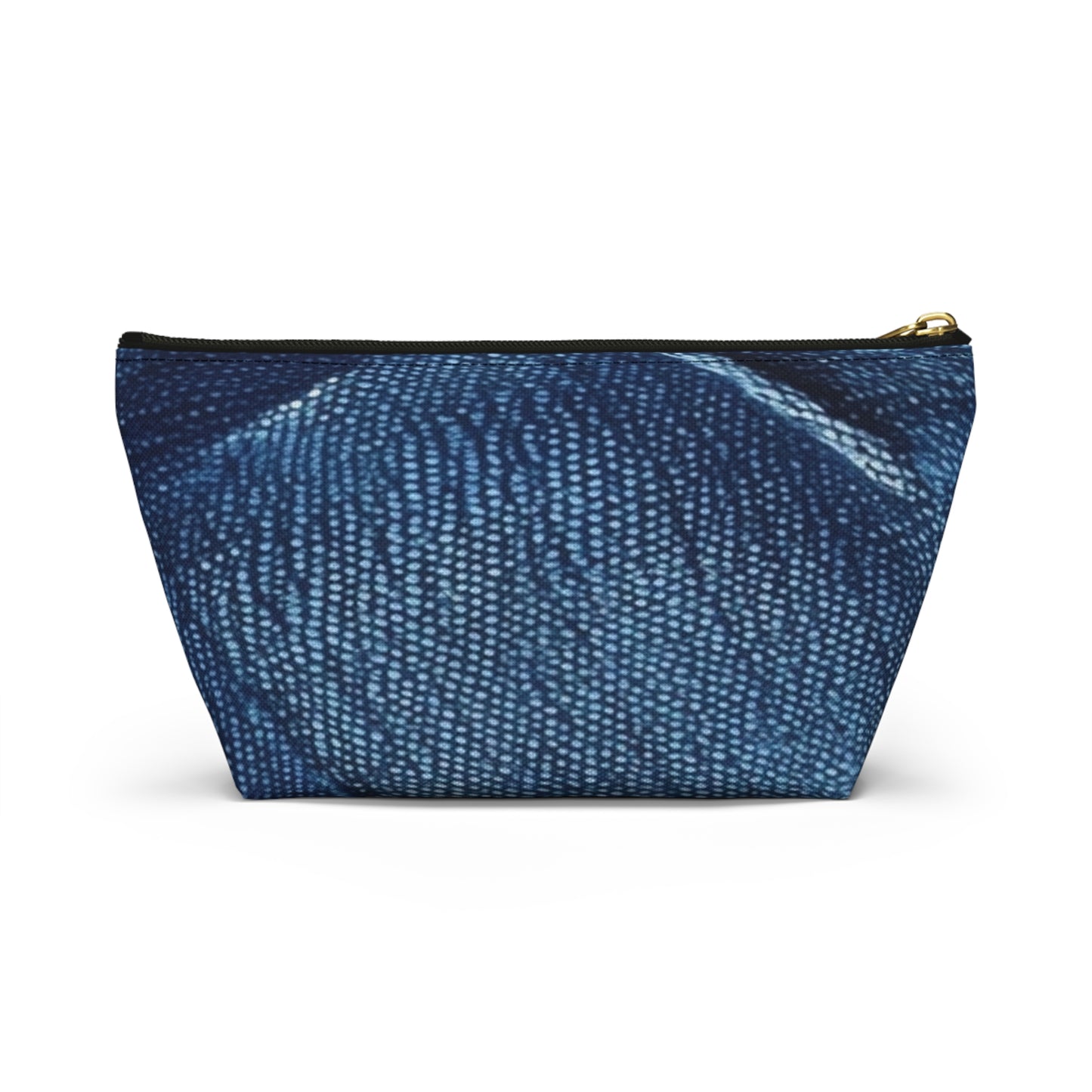 Dark Blue: Distressed Denim-Inspired Fabric Design - Accessory Pouch w T-bottom