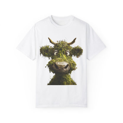 Moss Cow, Funny Graphic Gift, Unisex Garment-Dyed T-shirt