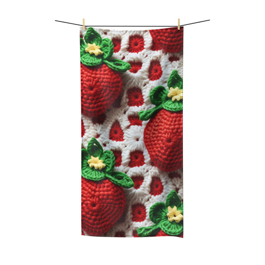 Strawberry Crochet Pattern - Amigurumi Strawberries - Fruit Design for Home and Gifts - Polycotton Towel