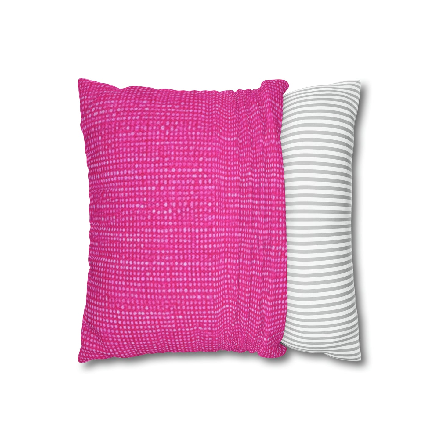 Hot Neon Pink Doll Like: Denim-Inspired, Bold & Bright Fabric - Spun Polyester Square Pillow Case