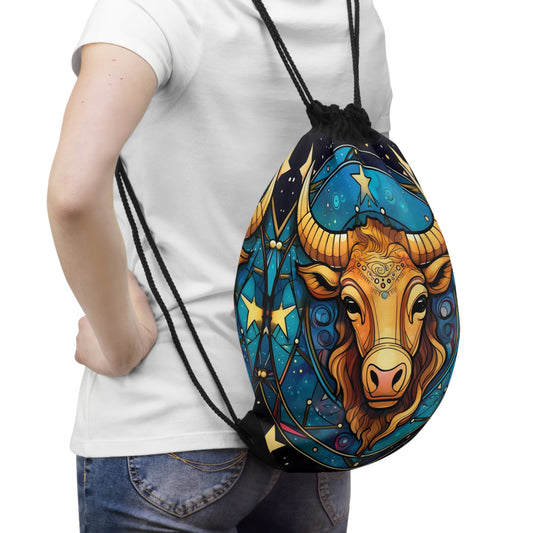 Taurus Constellation Zodiac Sign Astrology Cosmic Art - Drawstring Bag