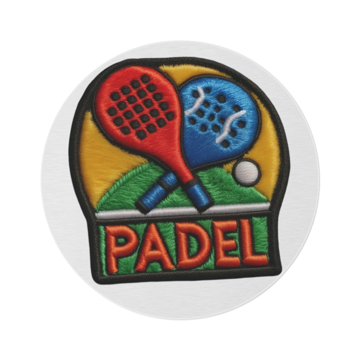 Padel Chenille Patch, Faux Graphic- Round Rug