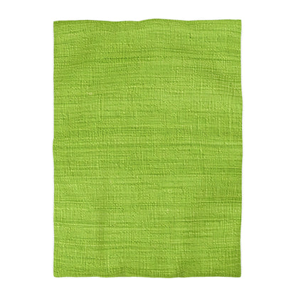 Lush Grass Neon Green: Denim-Inspired, Springtime Fabric Style - Microfiber Duvet Cover