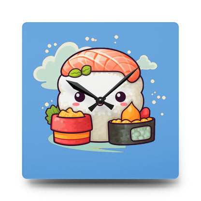 Japanese Sushi Kawaii Anime Acrylic Wall Clock