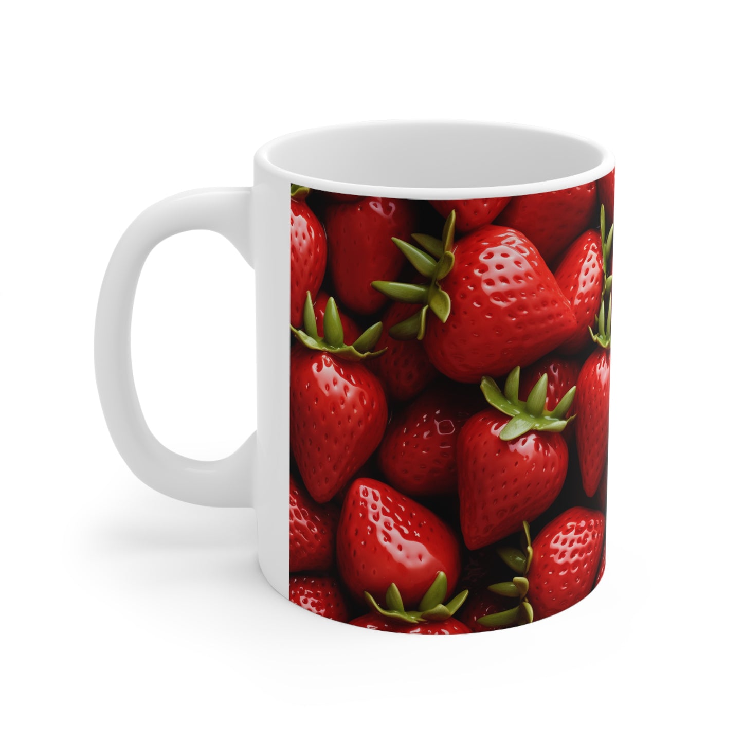 Selecciones de parches de fresa: decoración del hogar y regalos para el mejor fanático de las bayas - Taza de cerámica de 11 oz