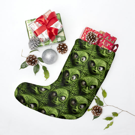 Alien Granny Square Crochet - Galacitc Space Sci fi Fantasy Theme - Christmas Stockings