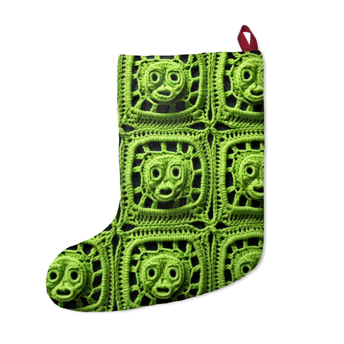 Halloween Green Alien Crochet Galactic Space Zombie Style - Christmas Stockings