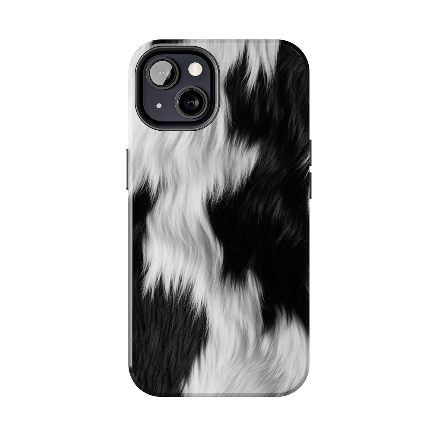 Cowhide on Hair Leather - Black and White - Designer Style - Tough Phone Cases