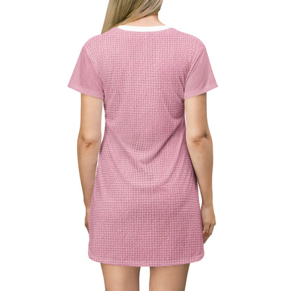Blushing Garment Dye Pink: Denim-Inspired, Soft-Toned Fabric - T-Shirt Dress (AOP)