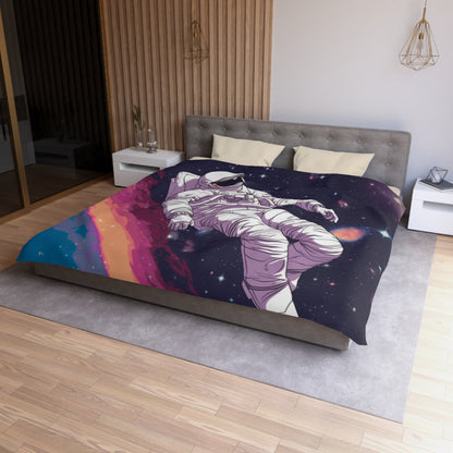 Astro Pioneer - Star-filled Galaxy Illustration - Microfiber Duvet Cover