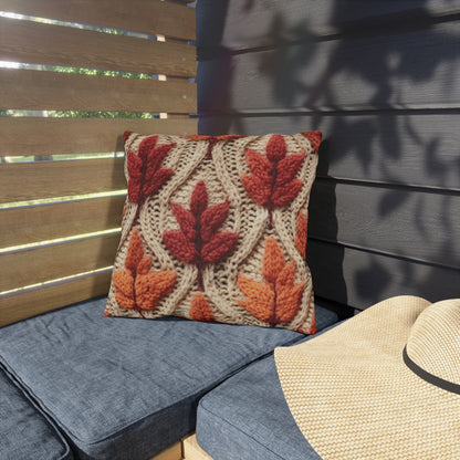 Crochet Fall Leaves: Harvest Rustic Design - Golden Browns -Woodland Maple Magic - Outdoor Pillows