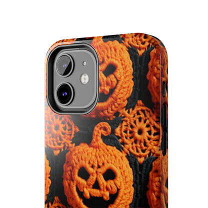 Halloween Crochet Pumpkin Scary Horror Festive Holiday Pattern - Tough Phone Cases