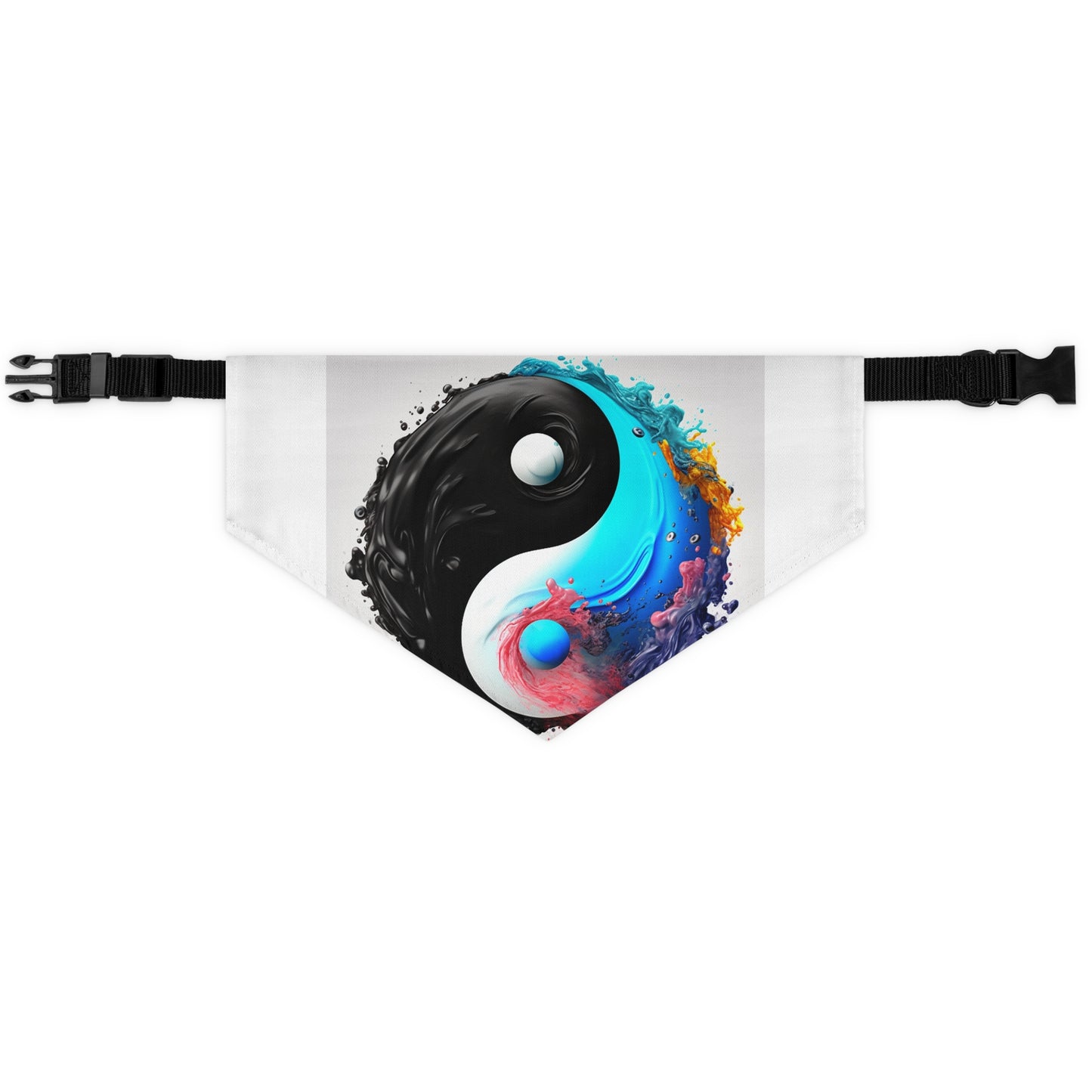 Yin Yang Symbol, Colorful Paint Style - Artistic Decor - Pet Bandana Collar