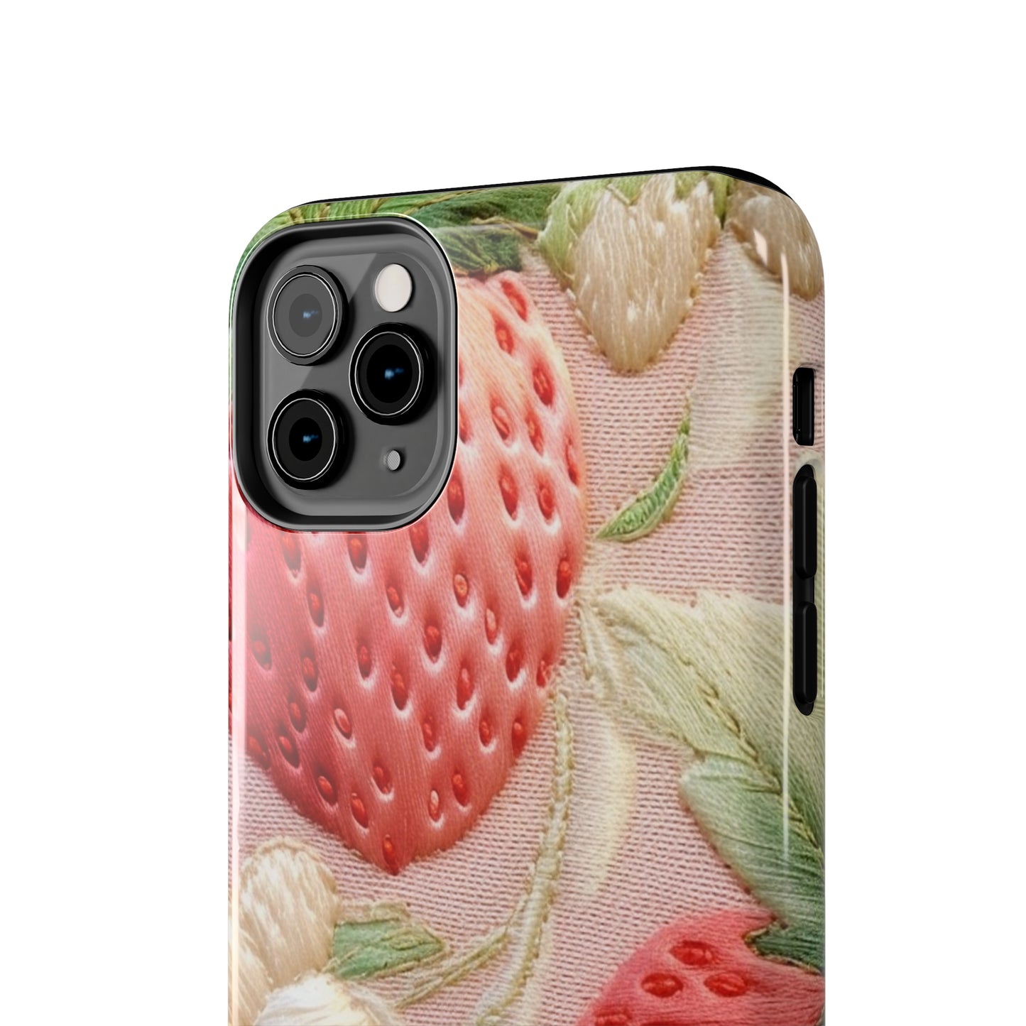 Red Berry Strawberries - Embroid Fruit - Healthy Crop Feast Food Design - Tough Phone Cases