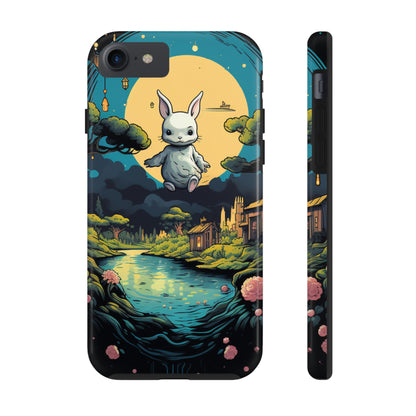 White Rabbit Mystery Psychedelic Fantasy Anime Cartoon Bunny - Tough Phone Cases