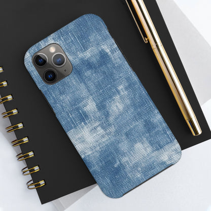 Faded Blue Washed-Out: Denim-Inspired, Style Fabric - Tough Phone Cases