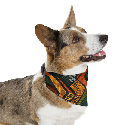 1960-1970s Style African Ornament Textile - Bold, Intricate Pattern - Pet Bandana Collar