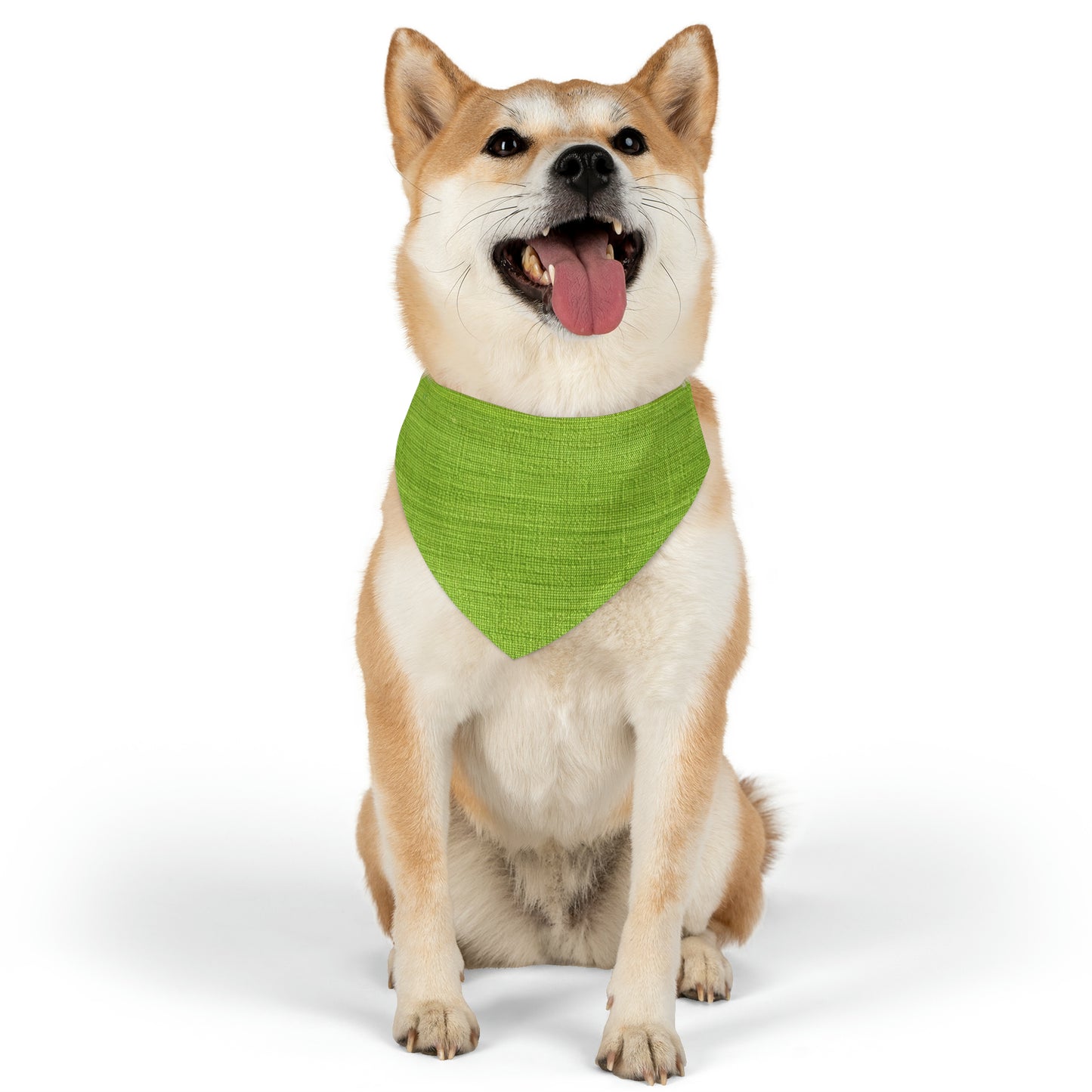 Lush Grass Neon Green: Denim-Inspired, Springtime Fabric Style - Dog & Pet Bandana Collar