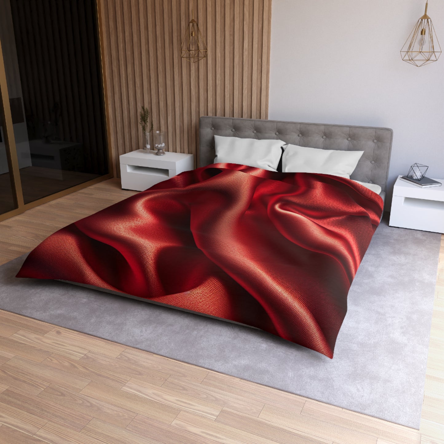 Red Silk, Microfiber Duvet Cover