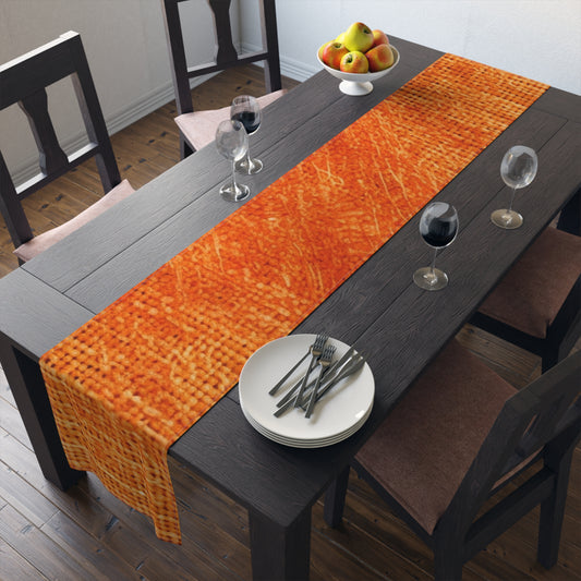 Burnt Orange/Rust: Denim-Inspired Autumn Fall Color Fabric - Table Runner (Cotton, Poly)