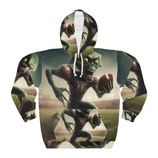 Alien Football Space Sport Game Stadium Athlete Galaxy Player - Unisex Pullover Hoodie (AOP)