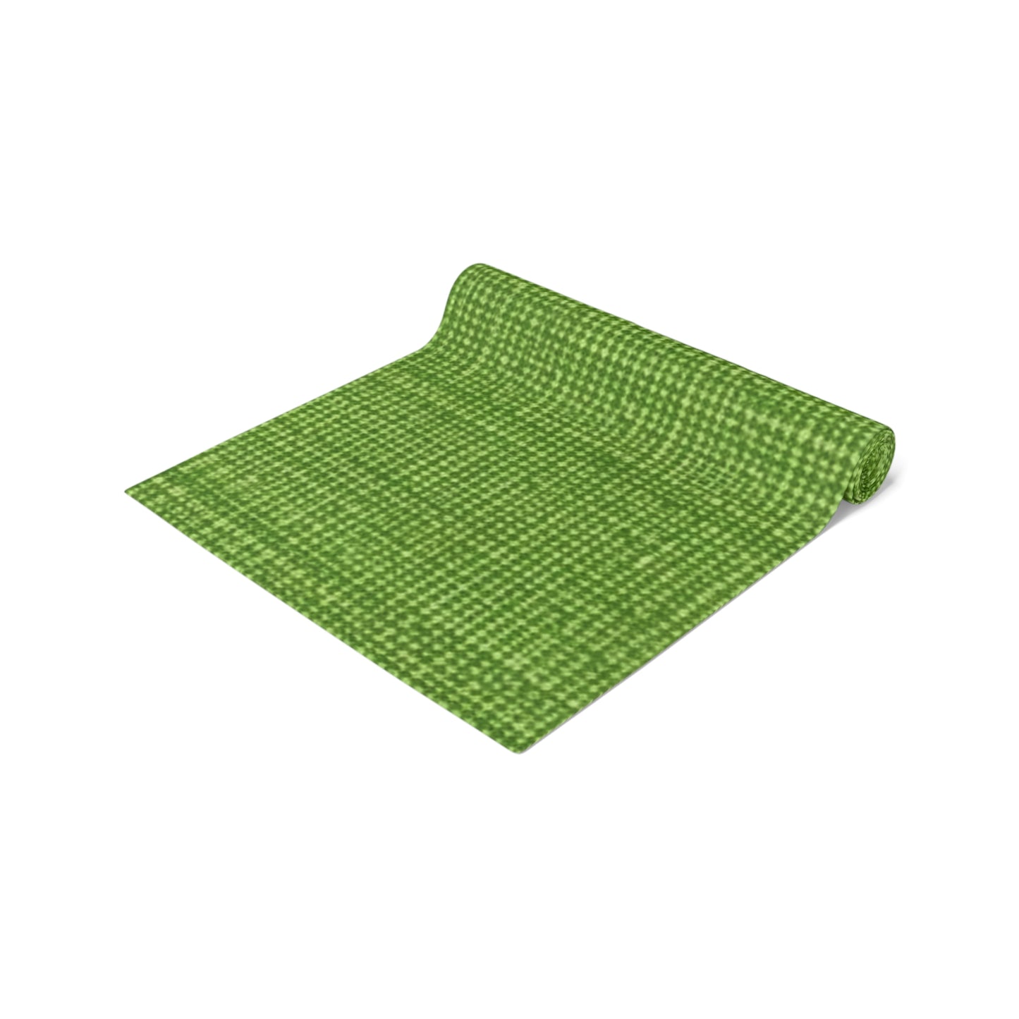 Olive Green Denim-Style: Seamless, Textured Fabric - Table Runner (Cotton, Poly)