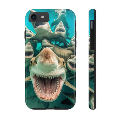 Laughing Lemon Sharks: Joyful Sea Jaws Ocean Deep - Tough Phone Cases