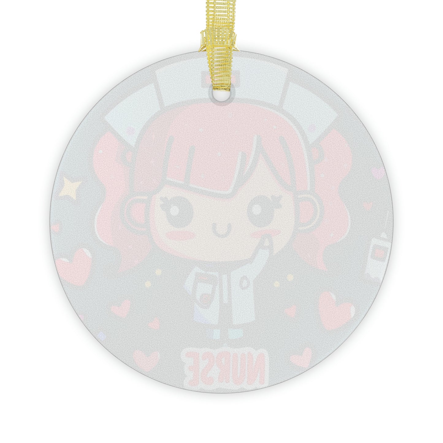 Nurse Cartoon Anime - Cute Kawaii Gift for Nurses - Graphic Nursing - Glass Ornaments