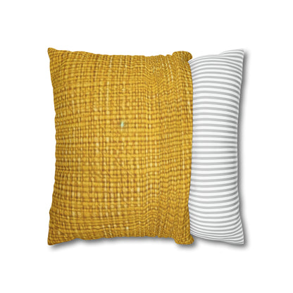 Radiant Sunny Yellow: Denim-Inspired Summer Fabric - Spun Polyester Square Pillow Case